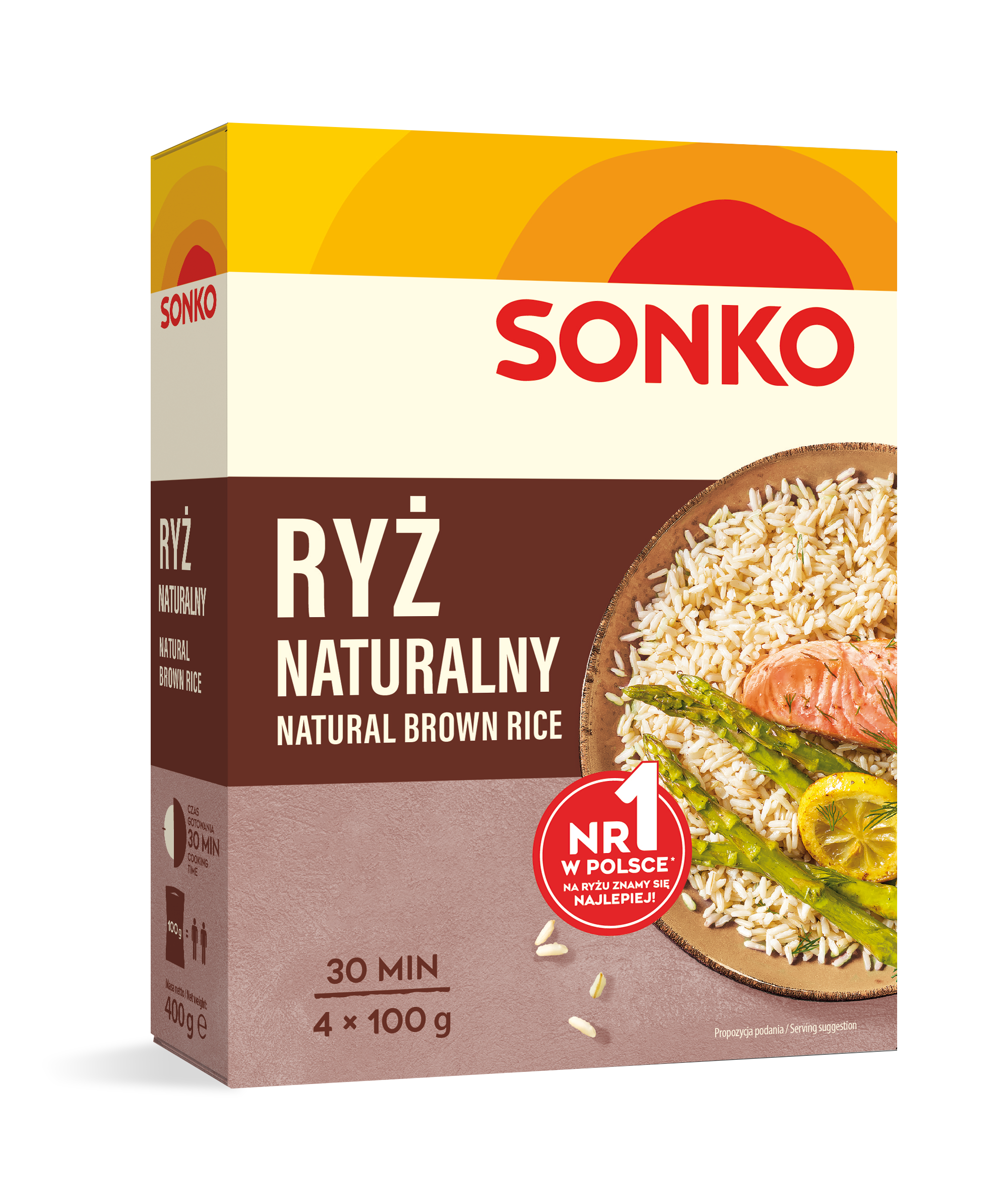 SONKO Ryż brązowy 4 x 100 g