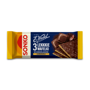 3 lekkkie wafelki w czekoladzie gorzkiej E.Wedel 36 g