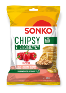 Chipsy z ciecierzycy o smaku papryki 60 g