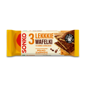 3 lekkkie wafelki pełnoziarniste w czekoladzie ciemnej 36 g