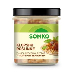 NOWOŚĆ – Klopsiki roślinne z kaszą w sosie pieczeniowym 330 g