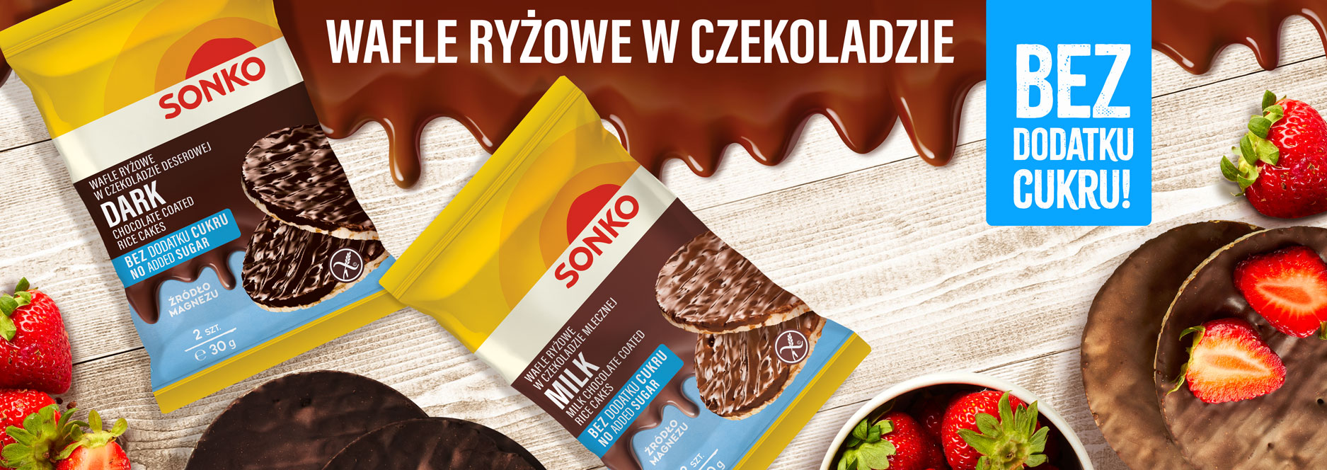 baner desktop – wafle bez dodatku cukru