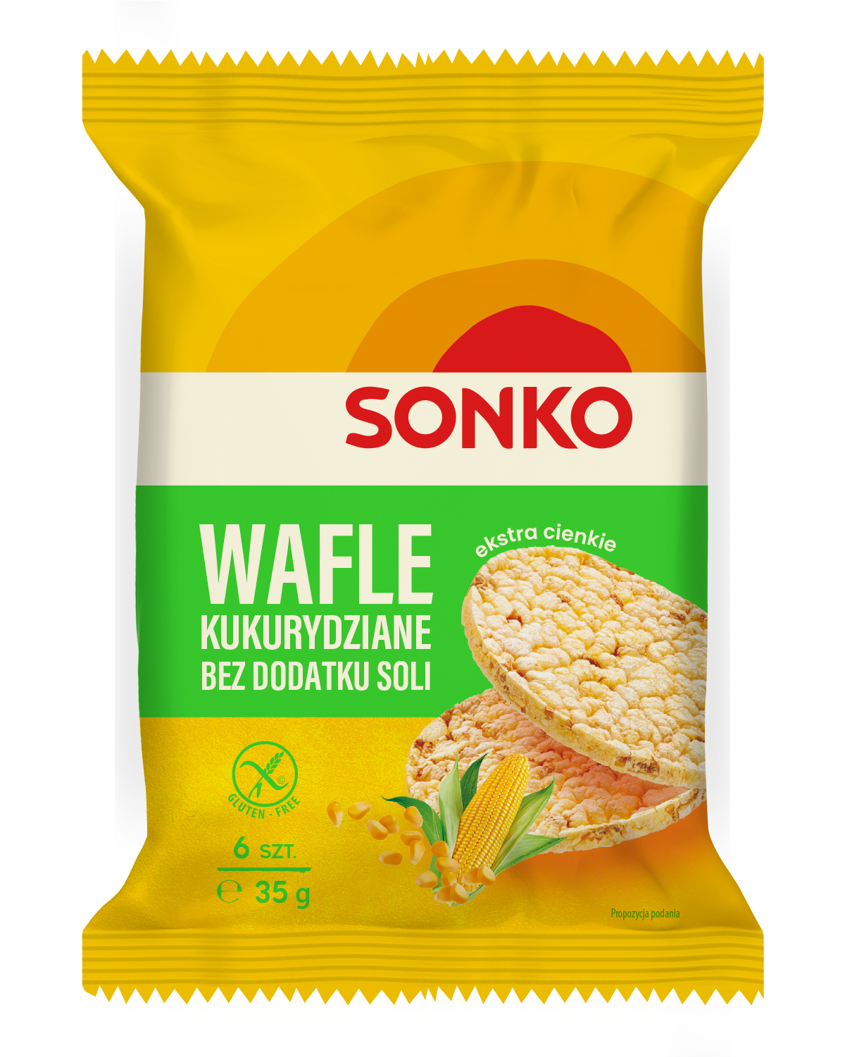 Wafle kukurydziane bez dodatku soli