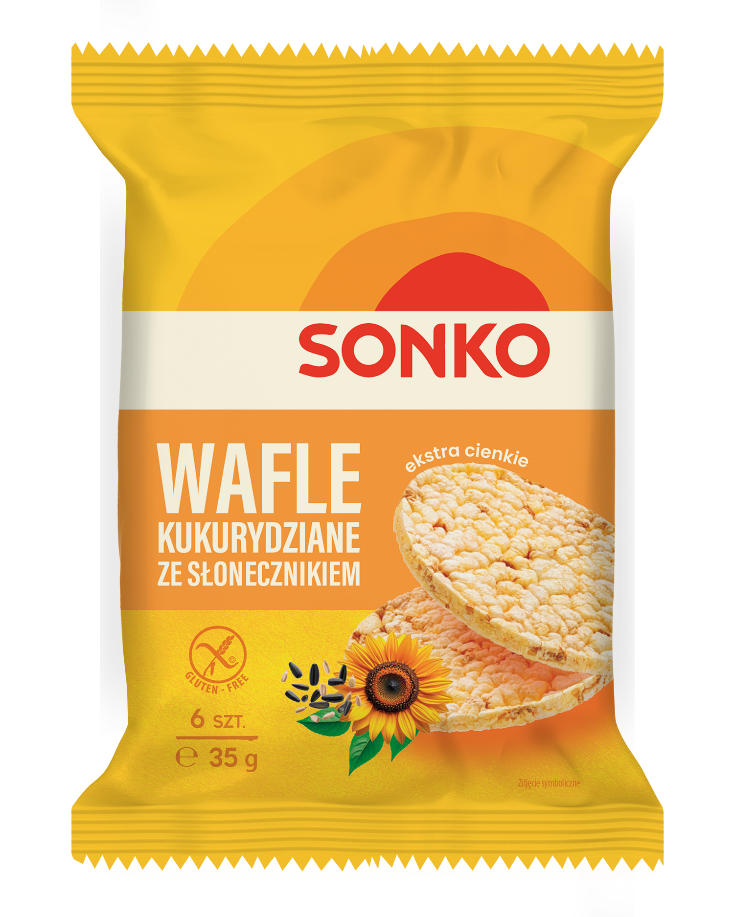 Wafle kukurydziane ze słonecznikiem