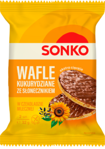 Wafle kukurydziane ze słonecznikiem w czekoladzie mlecznej 32 g